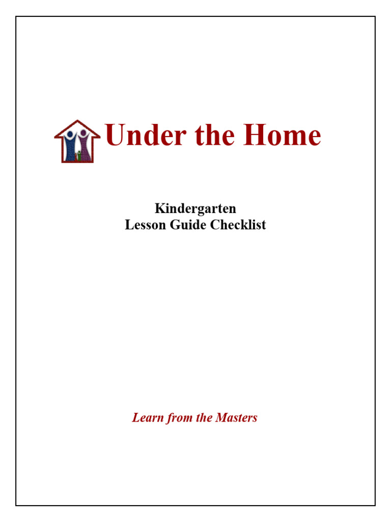 Under The Home: Kindergarten Lesson Guide Checklist | PDF | Poetry ...