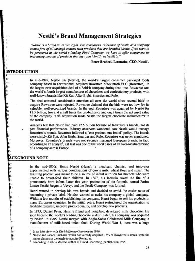 nestle company case study pdf