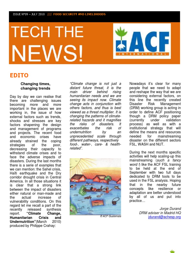ACF Tech The News FSL - July 2010 Final | PDF | Global Warming | Food ...