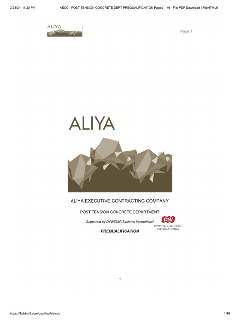 AECC - POST TENSION CONCRETE DEPT PREQUALIFICATION Pages 1-46 - Flip ...