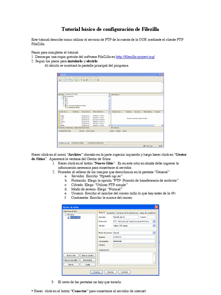 Tutorial Configuracion Filezilla PDF Archivo de computadora