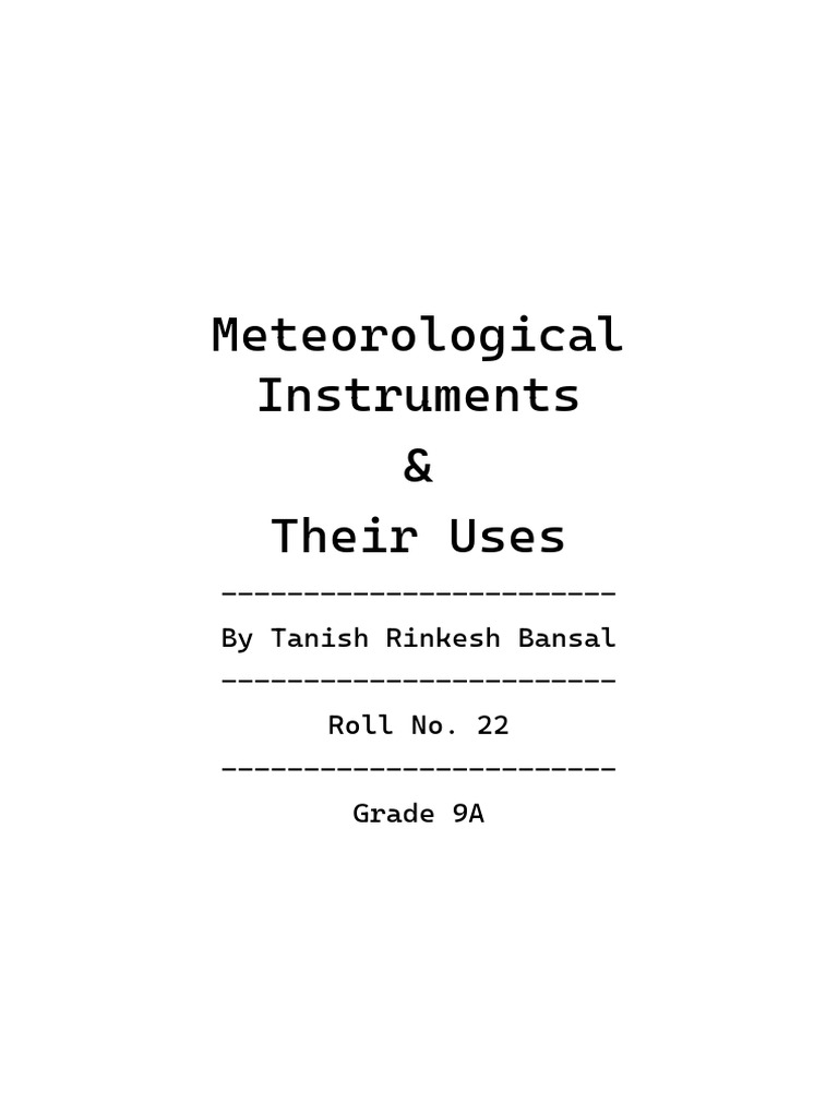 Meteorological Instruments Pdf Precipitation Rain