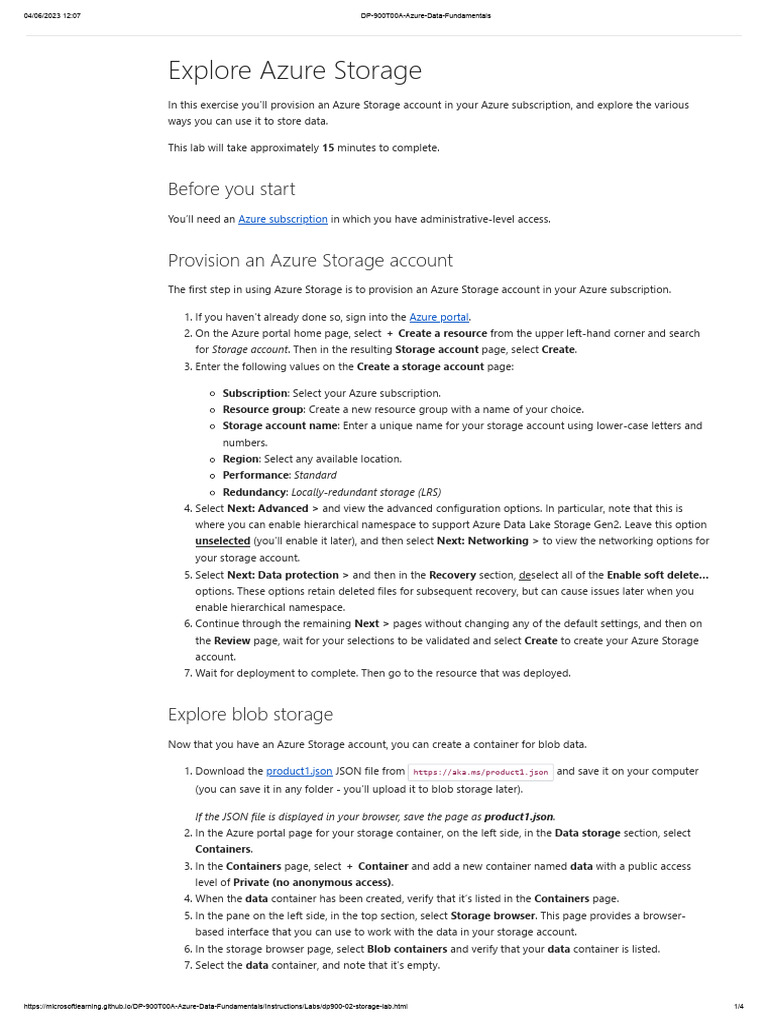Provisioning Azure Data Lake Storage | PDF | Computer File | Directory ...