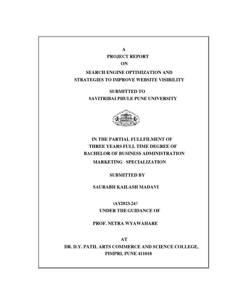 Saurabh SEM 6 Project FINAL | PDF | Search Engine Optimization ...