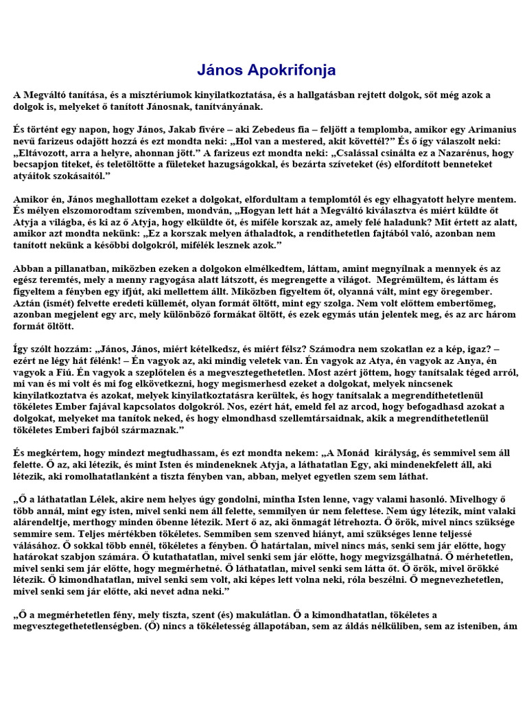 János Apokrifonja | PDF