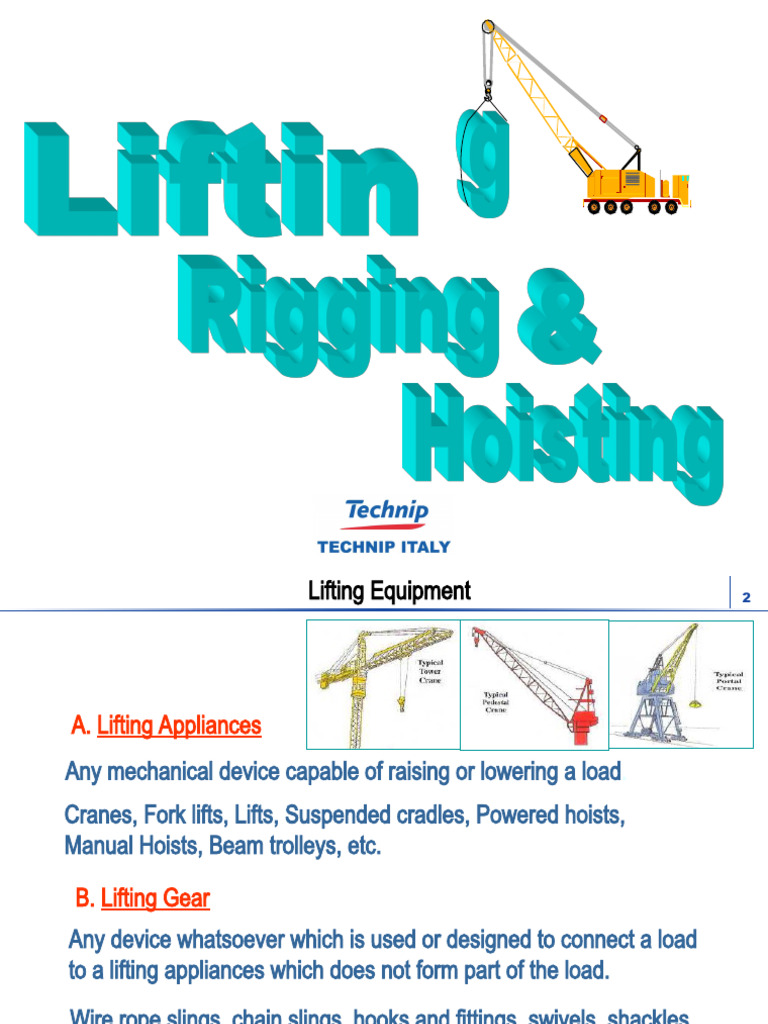 Crane and Lifting Equipment Safety Guide | PDF | Rope | Crane (Machine)