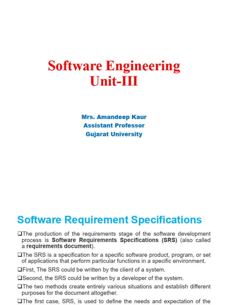 Software Engineering Unit-III | PDF | Software Engineering | Systems
