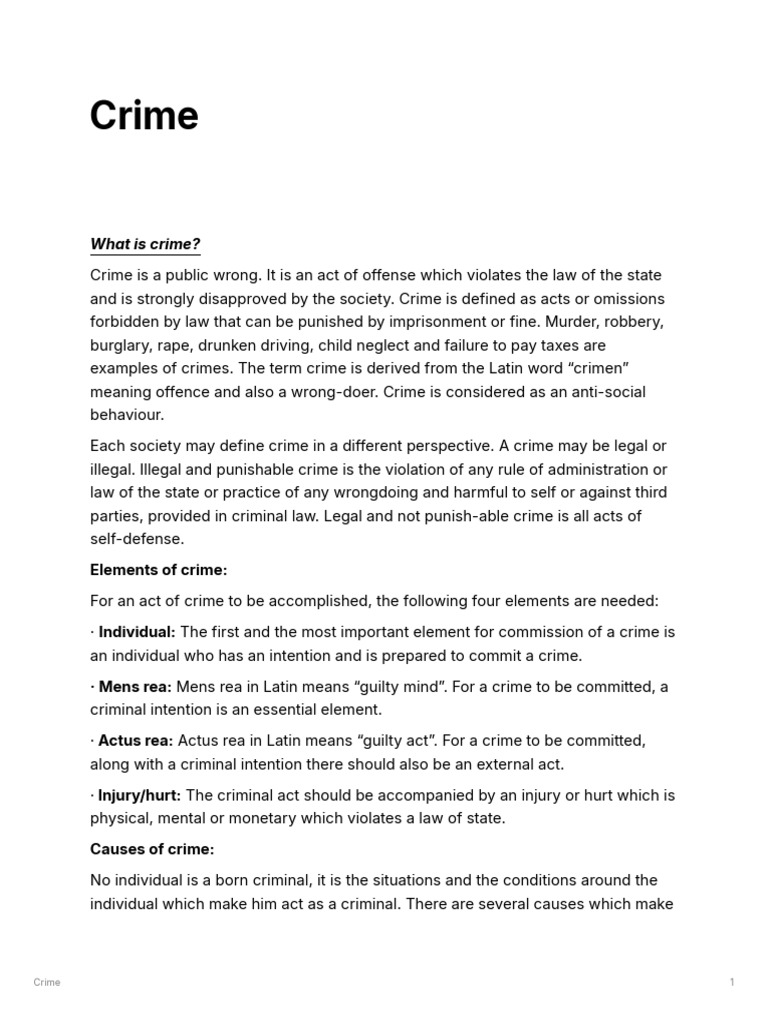 Crime | PDF | Crimes | Crime & Violence
