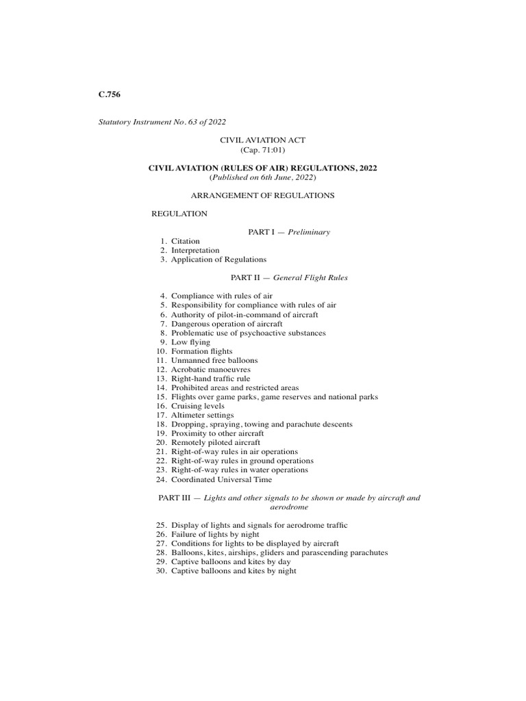 Civil Aviation Rules of Air 2022 | PDF | Air Traffic Control ...