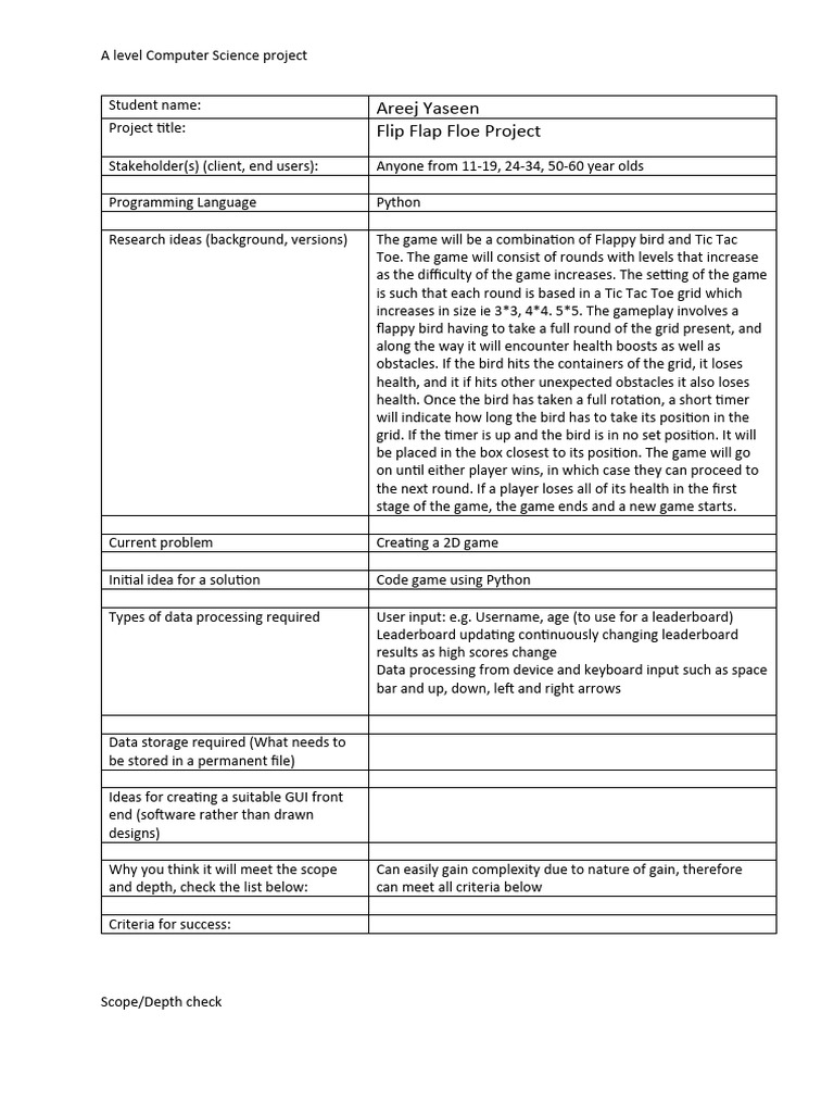 Planning Your a Level Project | PDF | User (Computing) | Python ...
