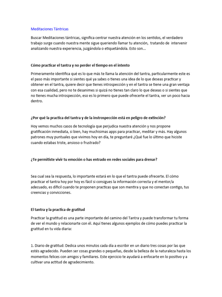 Prácticas de Meditación Tántrica | PDF | Gratitud | Tantra