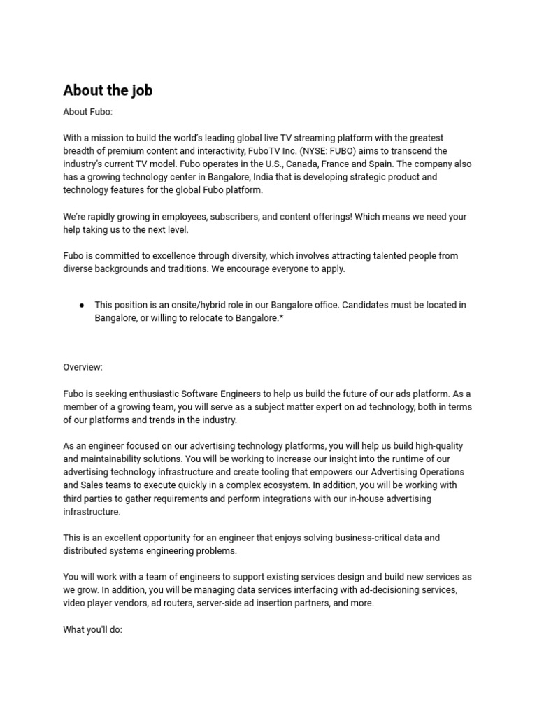 Software Engineer, Data - Ad Engineering | PDF | Information Technology ...