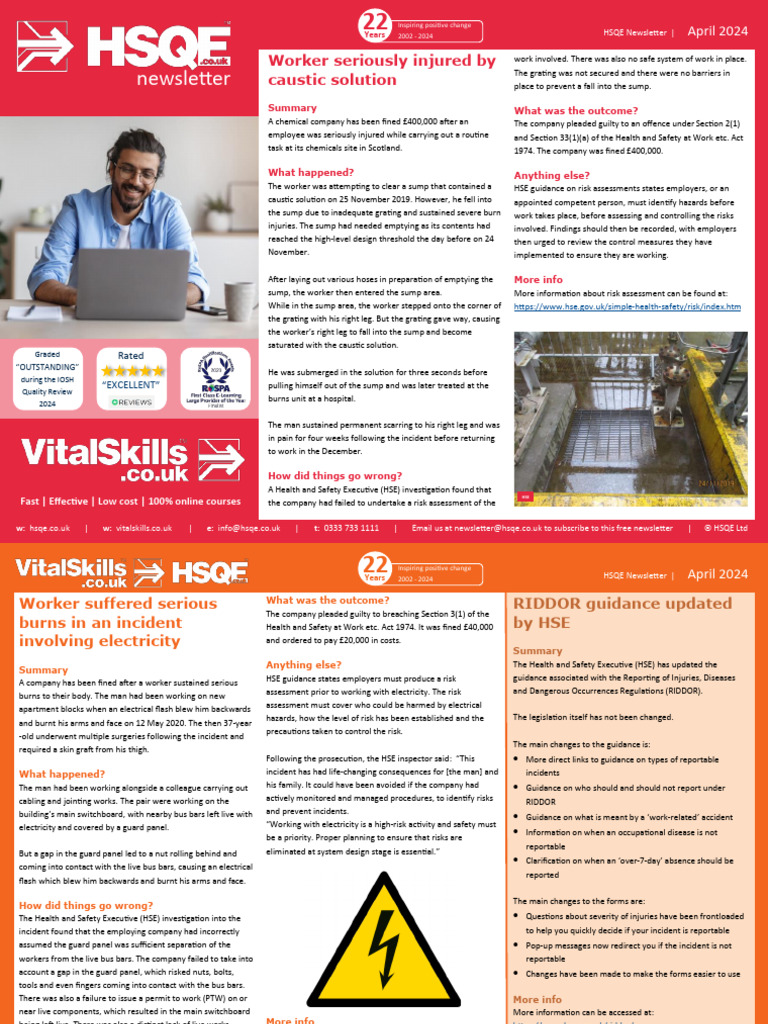 HSQE-Newsletter-2024-04 | Download Free PDF | Occupational Safety And ...