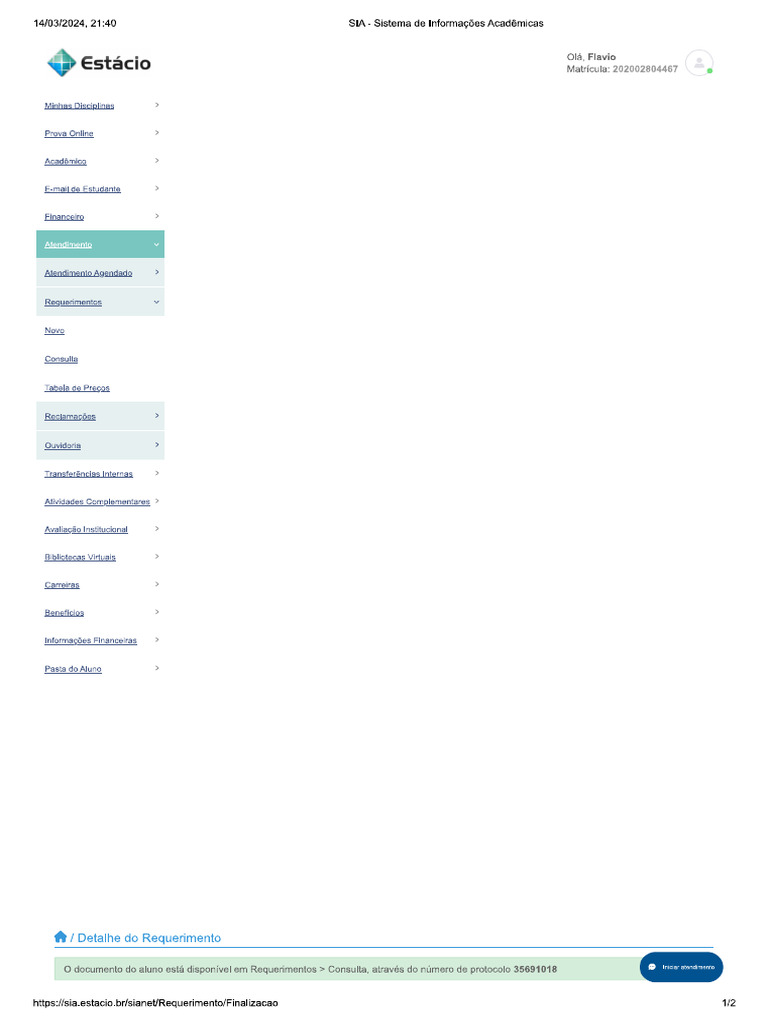 SIA Sistema de Informações Acadêmicas PDF