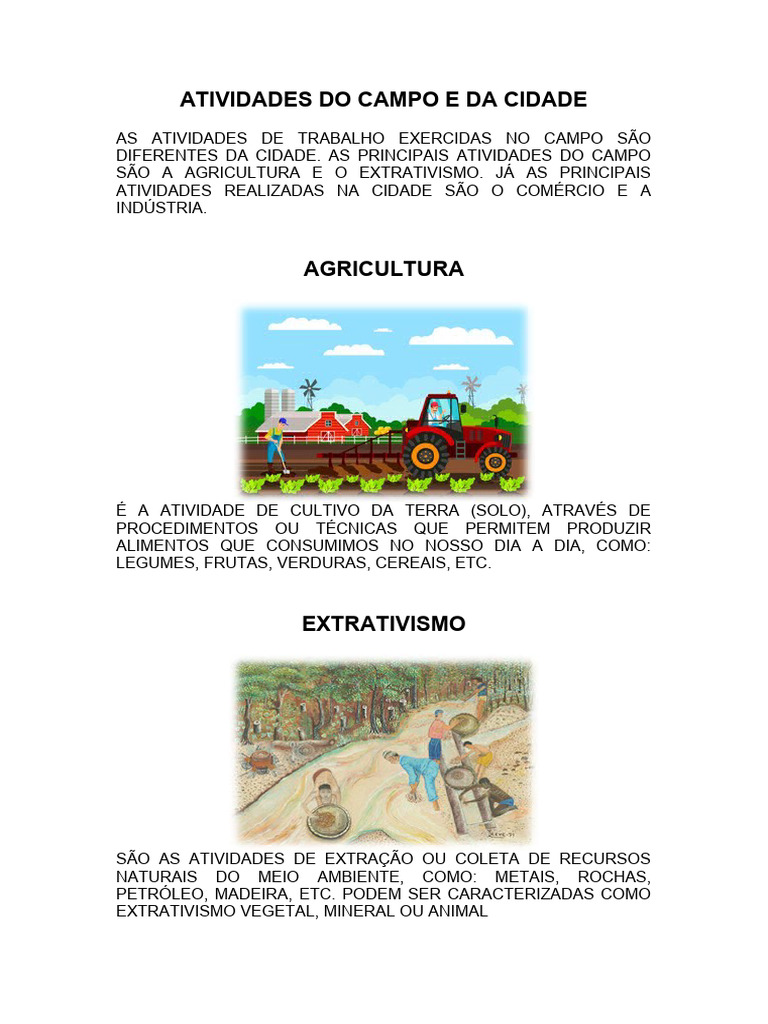 Atividades do Campo e da Cidade | PDF