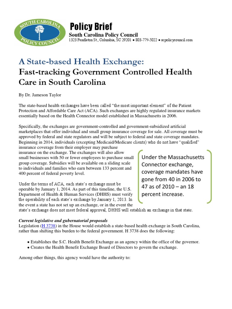 A State-Based Health Exchange:: Fast-Tracking Government Controlled