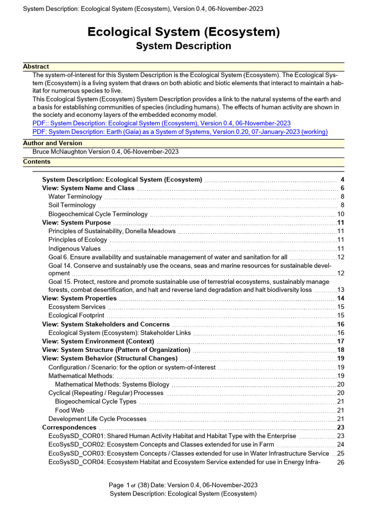 EcoSys SD | PDF | Ecosystem | Ecology