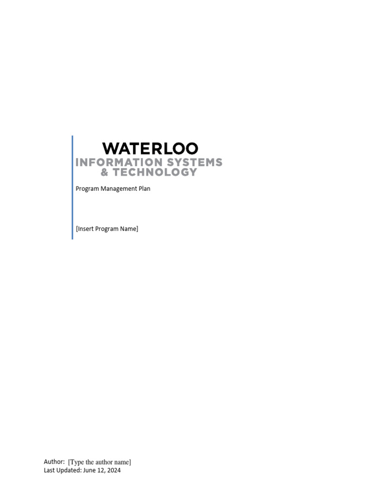 Program Management Plan 0 | PDF | Governance | Business