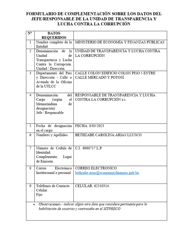 Formulario utlcc para asignar sitpreco 8 2 1 pdf