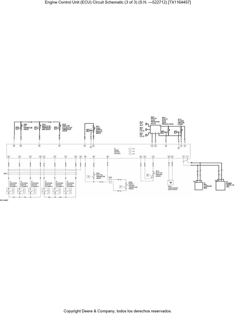 Engine Control Unit (ECU) Circuit Schematic (3 of 3) (S.N. - 522712) | PDF