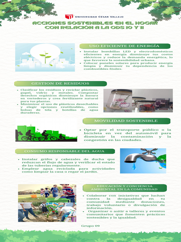 10 Acciones Sostenibles en el Hogar | PDF