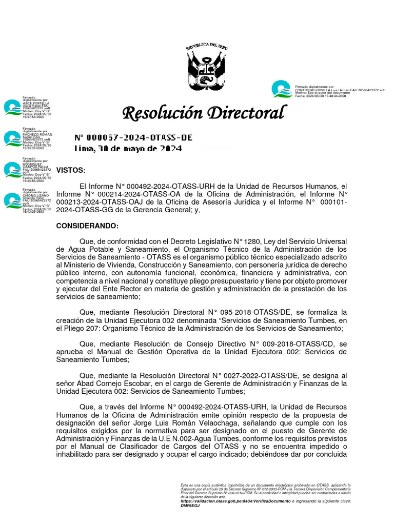 Resolucion Directorial-000057-2024-De | PDF | Gobierno