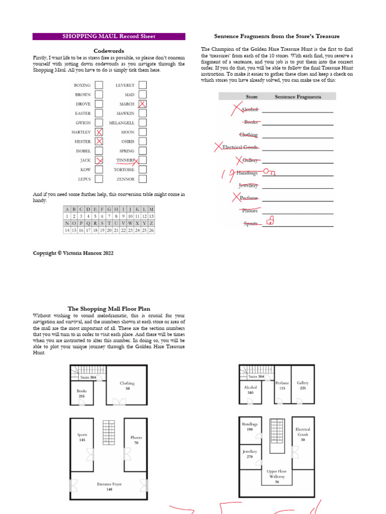 SHOPPING MAUL Record Sheet | PDF