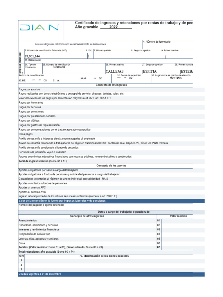 Formulario 220 2022