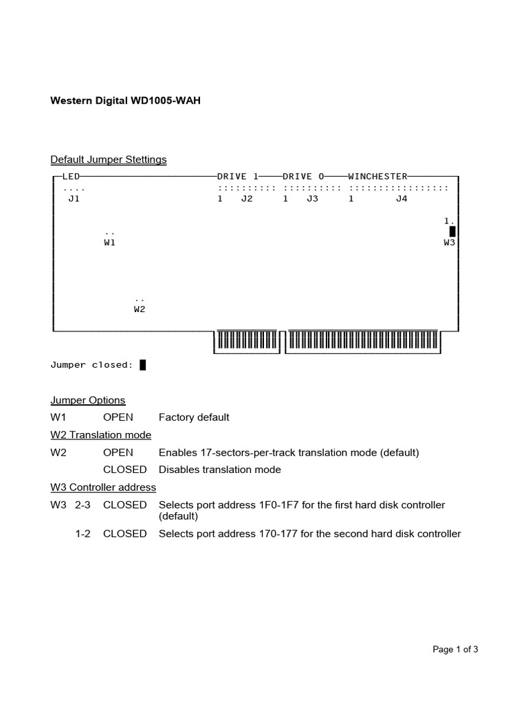 WD1005-WAH Jumpers | PDF | Bios | Computer Data Storage