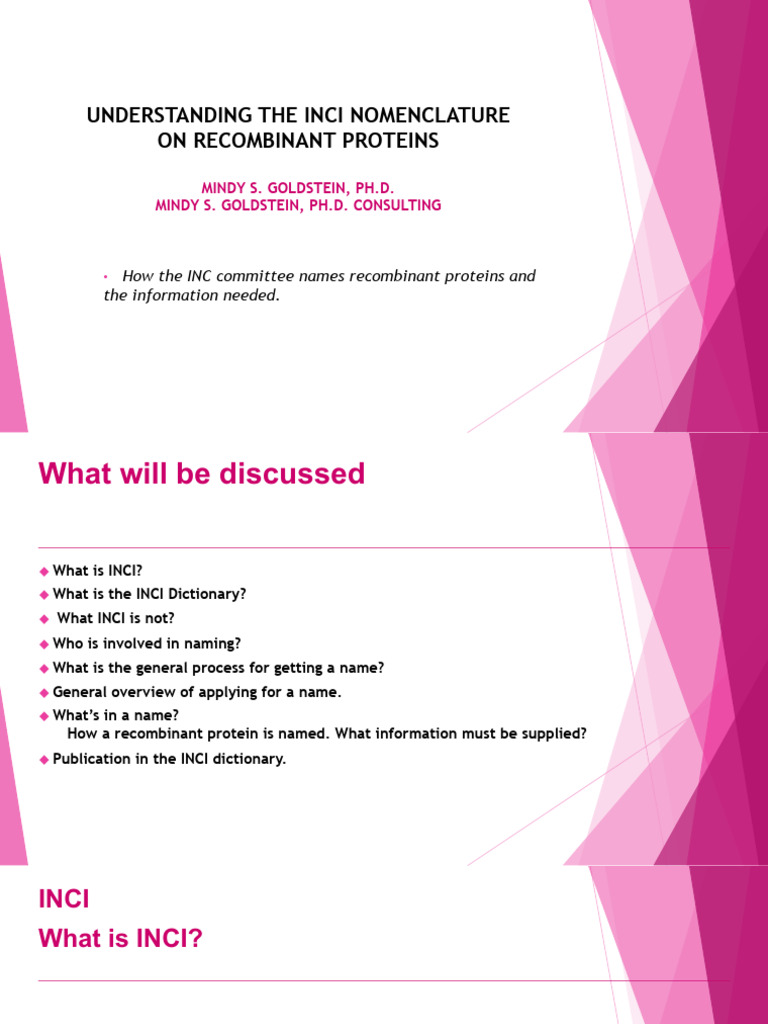 INCI Nomenclature for Recombinant Proteins | PDF | Proteins | Gene