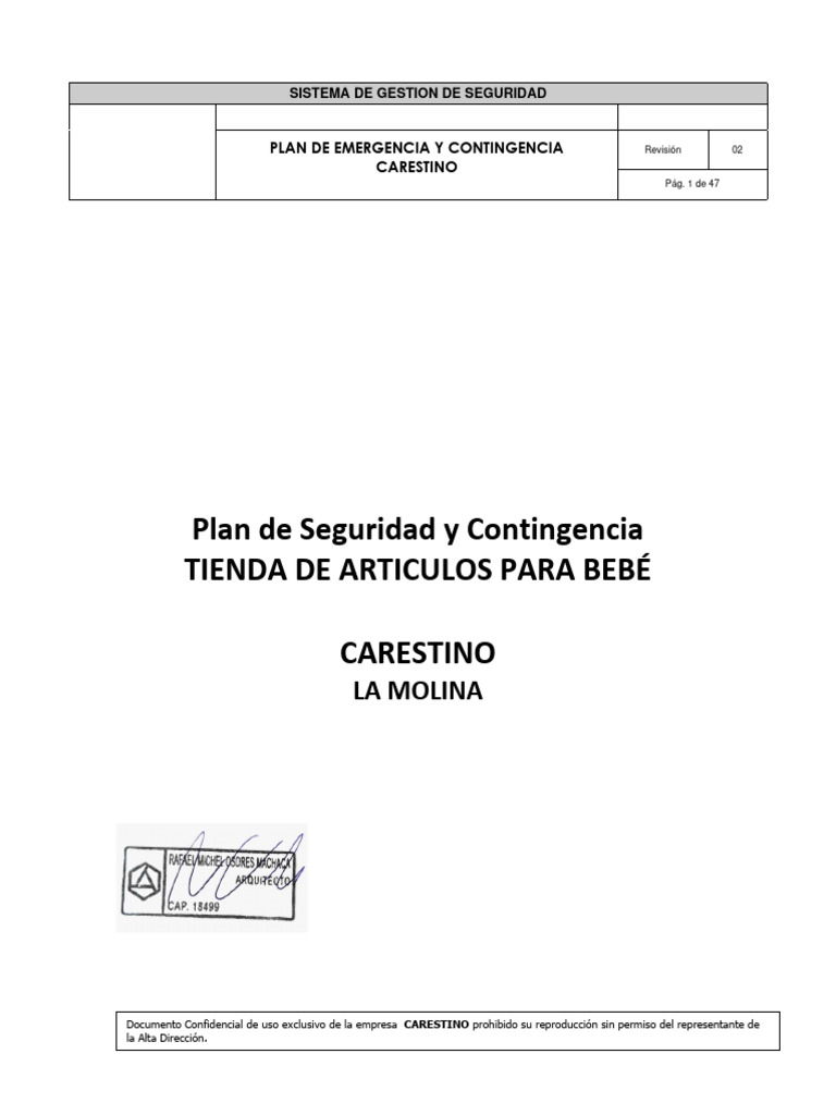 Plan de Seguridad y Contingencia | PDF