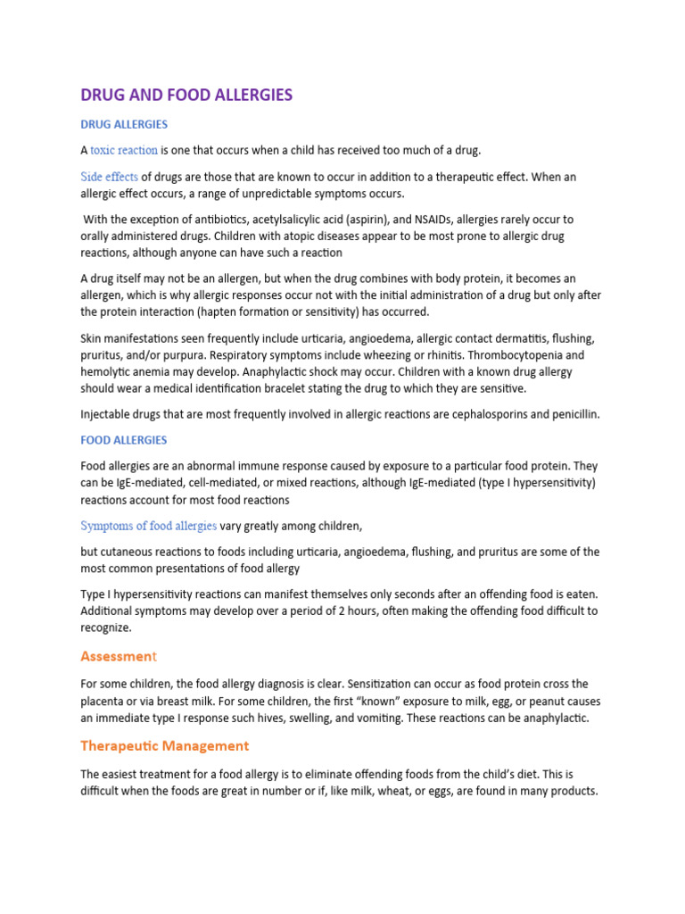 Drug and Food Allergies | PDF | Allergy | Food Allergy
