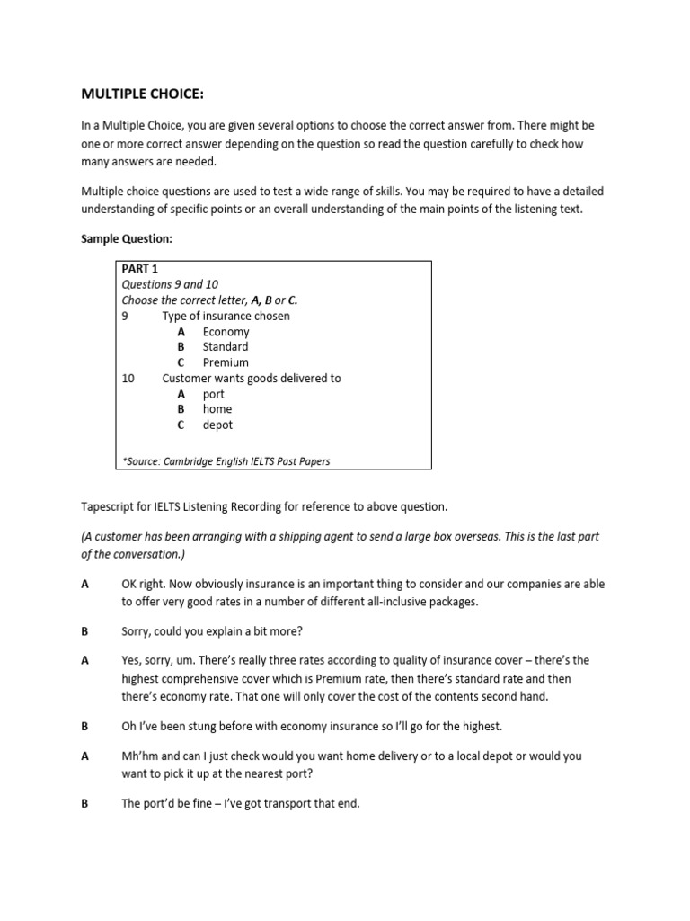 Understanding Multiple Choice Questions | PDF | Question | Multiple Choice