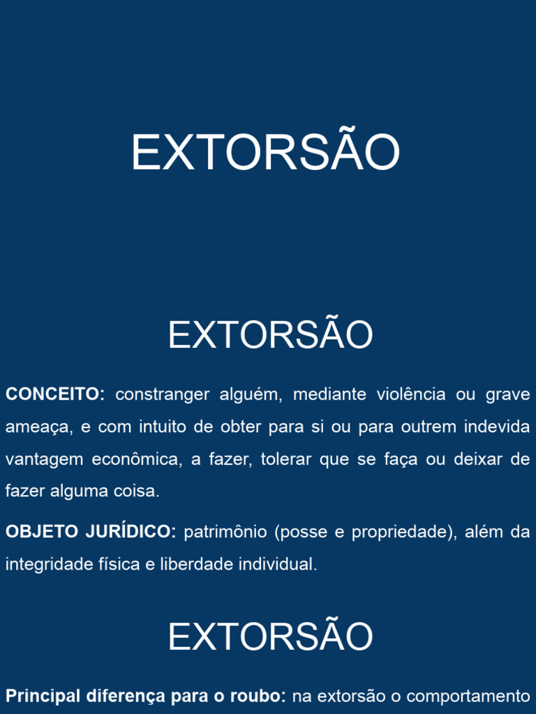 Entenda a Extorsão: Conceitos e Tipos | PDF | Extorsão | Criminologia