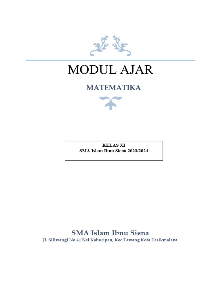 Modul Ajar Matematika Kelas XI SMA | PDF | Karier & Perkembangan
