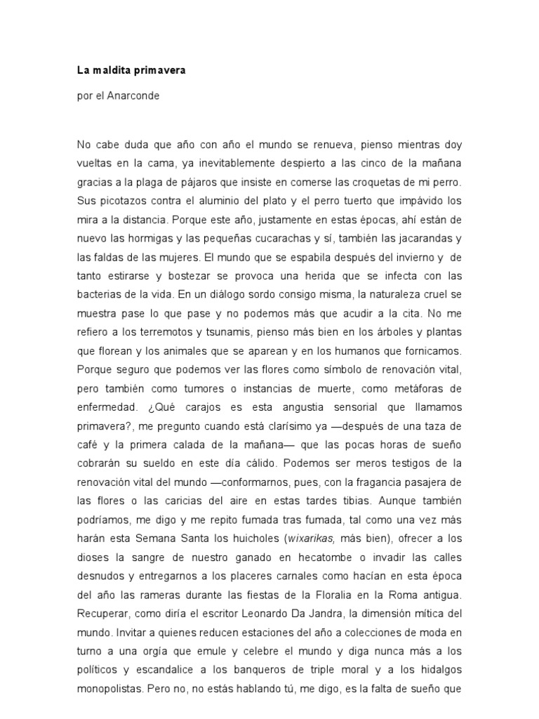 La Maldita Primavera | PDF | Naturaleza