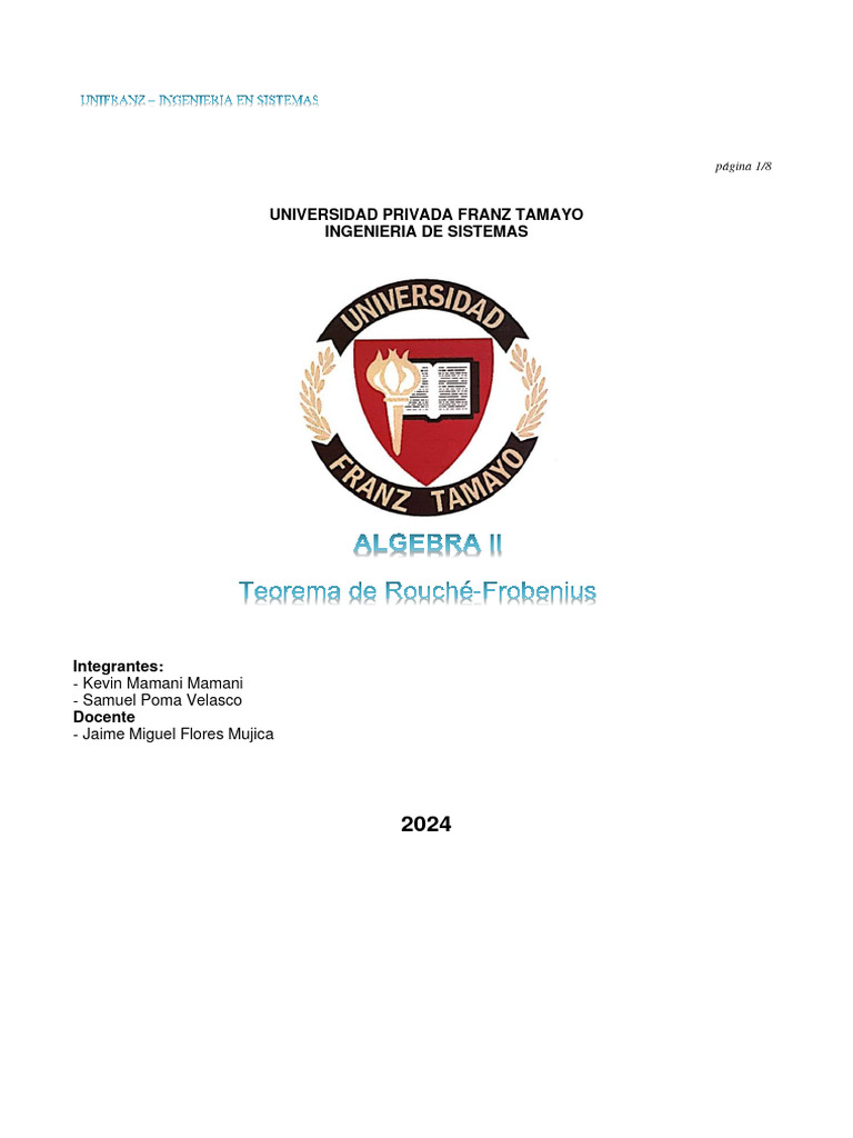 Teorema de rouch frobenius ejercicios hito 3 informe pdf matriz