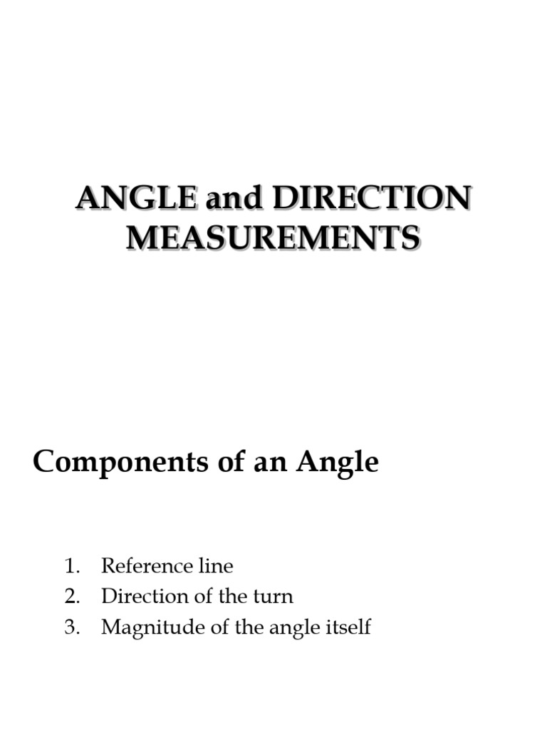Angle and Direction Measurement Guide | PDF | Angle | Azimuth