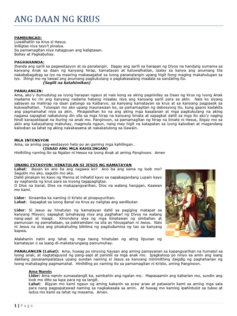 Station of the cross guide tagalog pdf