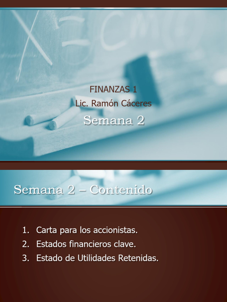 Finanzas Semana 2 | PDF | Compartir (Finanzas) | Estado financiero
