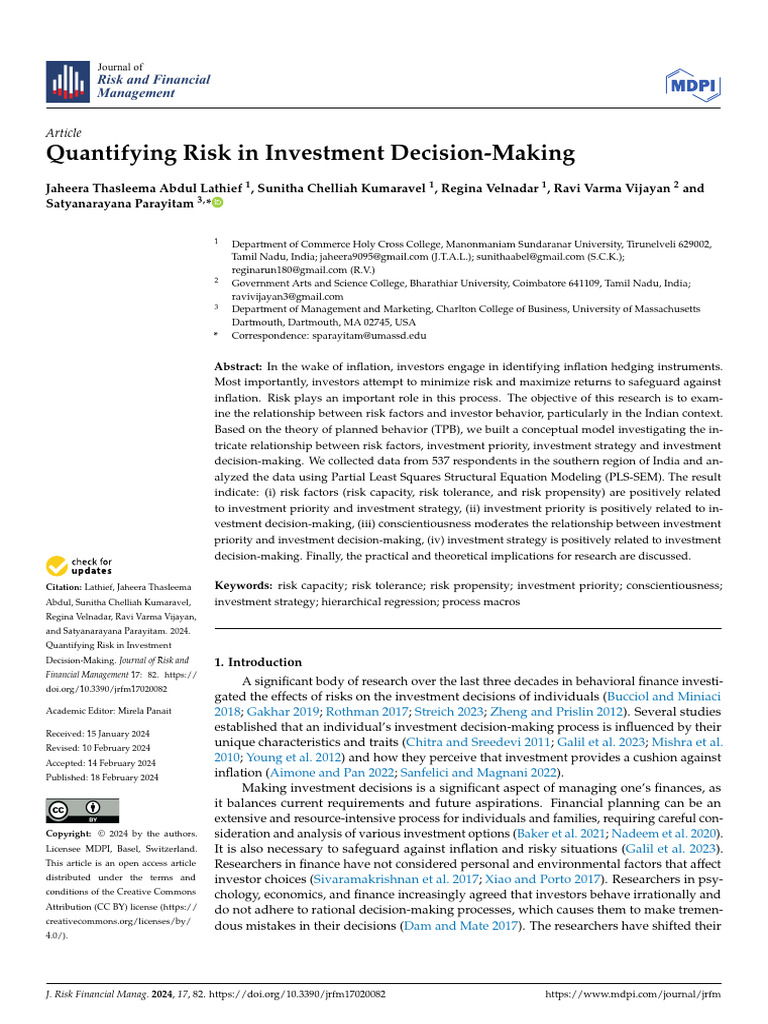 Quantifying Risk in Investment | PDF | Modern Portfolio Theory | Investing