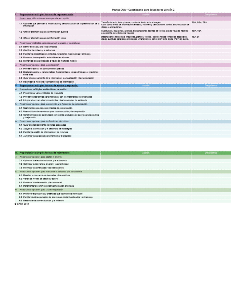 Pautas - DUA Word | PDF | Información | Ciencia cognitiva