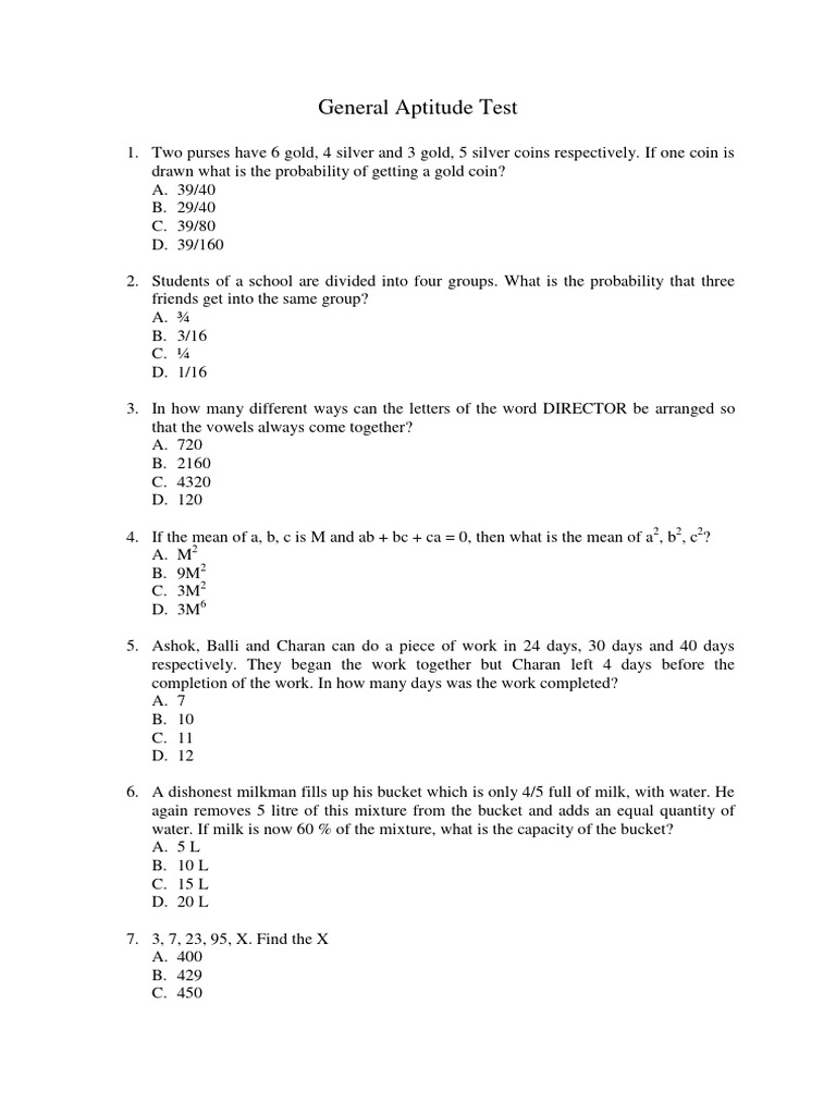 General Aptitude Full Test I Pdf Length