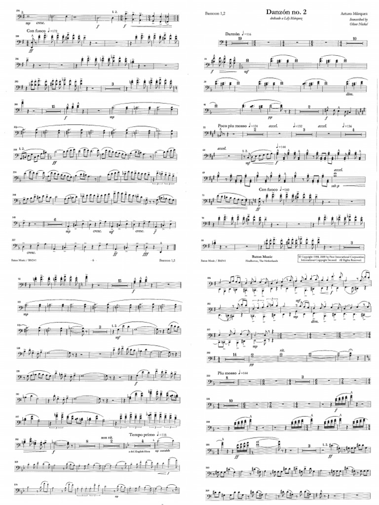 Danzon Nº 2 Olivier Nickel Pdf Partes Pdf