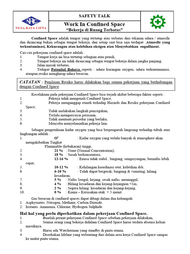 Hse Alert Confined Space Pdf