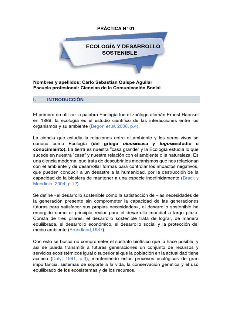 PRACTICA 1 Ecologia | Descargar gratis PDF | Ecología | Entorno natural