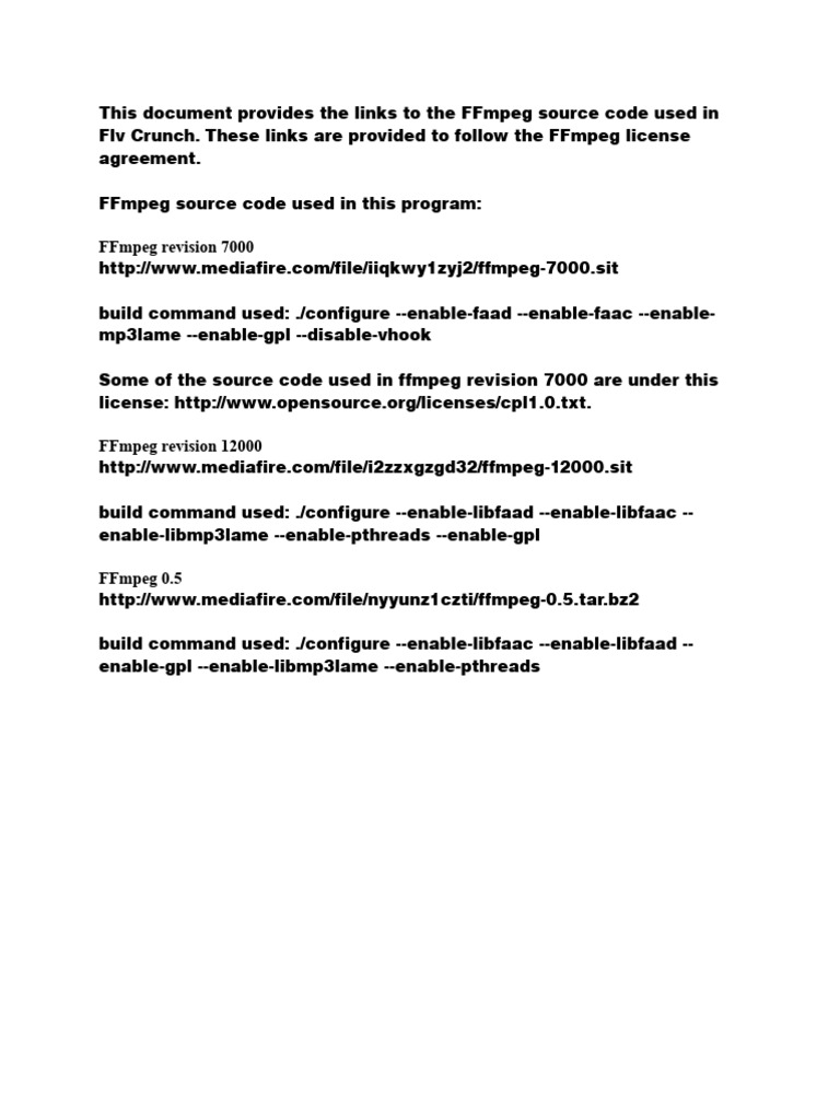 FFmpeg Source Code | PDF