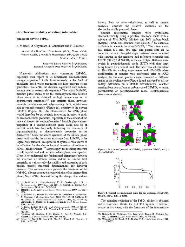 Structure and Stability of Sodium Interc | PDF | Electrochemistry ...