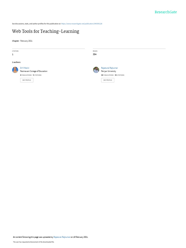 Web Tools for Effective Teaching | PDF