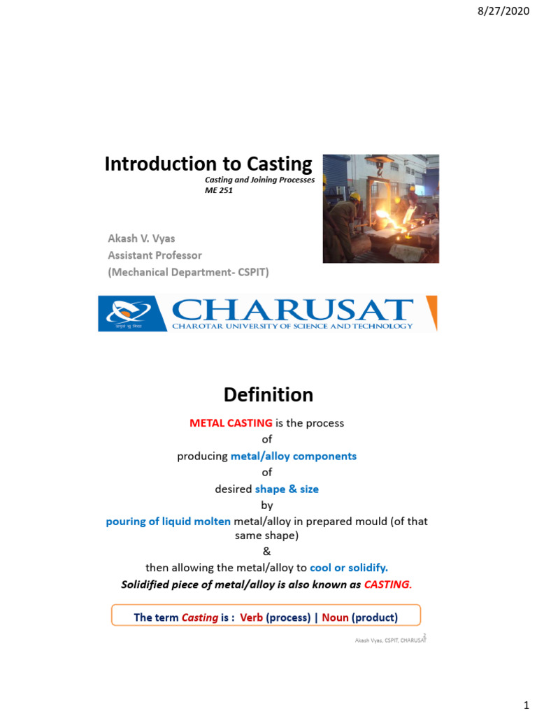Casting Intro | PDF | Foundry | Casting